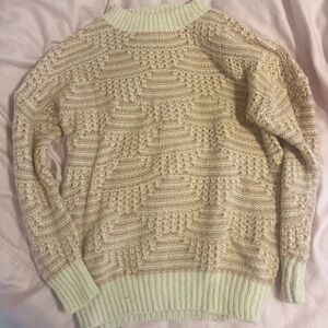 Fate Oversized Cream/Pink Thick Winter Sweater